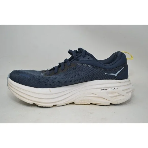 Hoka One One Bondi 8 Womens 8 B Running Shoes Gym Varsity Navy White 1127952-VYN - Picture 9 of 16